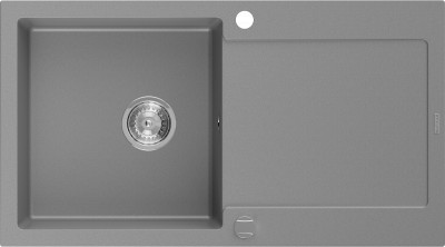 Mexen Leo  konyhai mosogató gránit 1 medence+csepegtetö+ pop up szifon  90 x 50 cm, szürke  - 6501901010-71 1 medencés