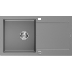 Mexen Leo  konyhai mosogató gránit 1 medence+csepegtetö+ pop up szifon  90 x 50 cm, szürke  - 6501901010-71 1 medencés 1 medencés 406959 Mexen