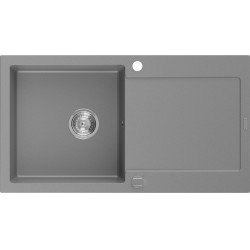 Mexen Leo  konyhai mosogató gránit 1 medence+csepegtetö+ pop up szifon  90 x 50 cm, szürke  - 6501901010-71 1 medencés 1 medencés 406959 Mexen