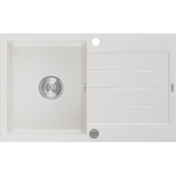 Mexen Bruno  konyhai mosogató gránit 1 medence+csepegtetö+ pop up szifon  795 x 495 mm, fehér  - 6513791010-20 1 medencés 1 medencés 406959 Mexen