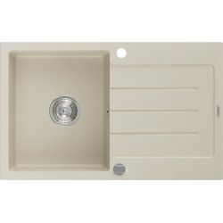 Mexen Bruno  konyhai mosogató gránit 1 medence+csepegtetö+ pop up szifon  795 x 495 mm, beige - 6513791010-69 1 medencés 1 medencés 406959 Mexen