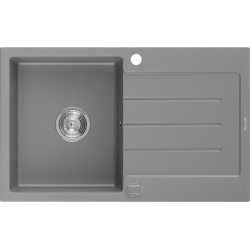 Mexen Bruno  konyhai mosogató gránit 1 medence+csepegtetö+ pop up szifon  795 x 495 mm, szürke  - 6513791010-71 1 medencés 1 medencés 406959 Mexen