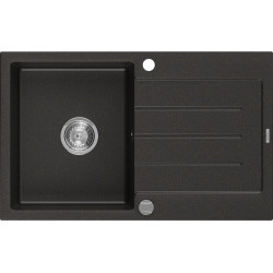 Mexen Bruno  konyhai mosogató gránit 1 medence+csepegtetö+ pop up szifon  795 x 495 mm, fekete / arany- 6513791010-75 1 medencés 1 medencés 406959 Mexen