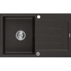 Mexen Bruno  konyhai mosogató gránit 1 medence+csepegtetö+ pop up szifon  795 x 495 mm, fekete / arany- 6513791010-75 1 medencés 1 medencés 406959 Mexen