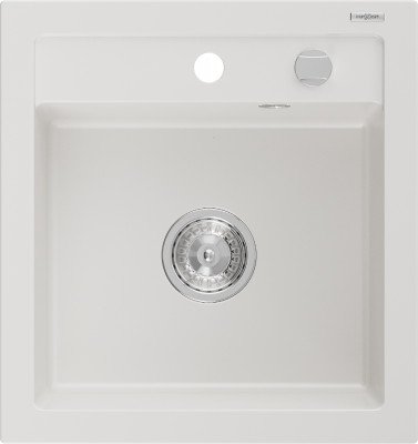 Mexen Vito  konyhai mosogató gránit 1 medence+ pop up szifon 520 x 490 mm, fehér  - 6503521000-20 1 medencés