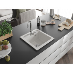 Mexen Vito  konyhai mosogató gránit 1 medence+ pop up szifon 520 x 490 mm, fehér  - 6503521000-20 1 medencés 1 medencés 406959 Mexen