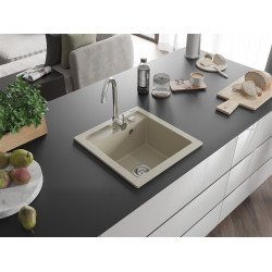 Mexen Vito  konyhai mosogató gránit 1 medence+ pop up szifon 520 x 490 mm, beige - 6503521000-69 1 medencés 1 medencés 406959 Mexen