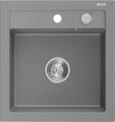 Mexen Vito  konyhai mosogató gránit 1 medence+ pop up szifon 520 x 490 mm, szürke  - 6503521000-71 1 medencés