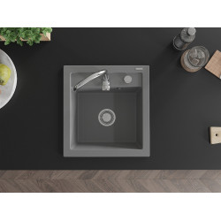 Mexen Vito  konyhai mosogató gránit 1 medence+ pop up szifon 520 x 490 mm, szürke  - 6503521000-71 1 medencés