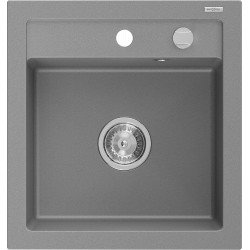 Mexen Vito  konyhai mosogató gránit 1 medence+ pop up szifon 520 x 490 mm, szürke  - 6503521000-71 1 medencés 1 medencés 406959 Mexen