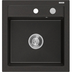 Mexen Vito  konyhai mosogató gránit 1 medence+ pop up szifon 520 x 490 mm, fekete / arany - 6503521000-75 1 medencés 1 medencés 406959 Mexen
