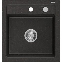 Mexen Vito  konyhai mosogató gránit 1 medence+ pop up szifon 520 x 490 mm, fekete / arany - 6503521000-75 1 medencés 1 medencés 406959 Mexen