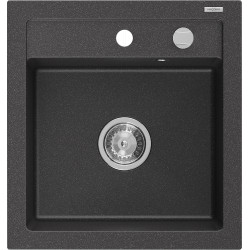 Mexen Vito  konyhai mosogató gránit 1 medence+ pop up szifon 520 x 490 mm, fekete köhatasu - 6503521000-76 1 medencés 1 medencés 406959 Mexen