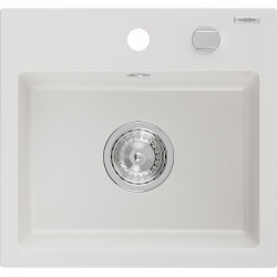 Mexen Milo  konyhai mosogató gránit 1 medence+ pop up szifon 435 x 410 mm, fehér  - 6505441000-20 1 medencés 1 medencés 406959 Mexen