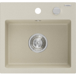 Mexen Milo  konyhai mosogató gránit 1 medence+ pop up szifon 435 x 410 mm, beige - 6505441000-69 1 medencés 1 medencés 406959 Mexen