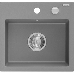 Mexen Milo  konyhai mosogató gránit 1 medence+ pop up szifon 435 x 410 mm, szürke  - 6505441000-71 1 medencés 1 medencés 406959 Mexen