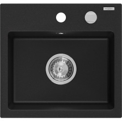 Mexen Milo  konyhai mosogató gránit 1 medence+ pop up szifon 435 x 410 mm, fekete  - 6505441000-77 1 medencés 1 medencés 406959 Mexen