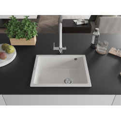 Mexen Pedro  konyhai mosogató gránit 1 medence+ pop up szifon 560 x 460 mm, fehér  - 6508561000-20 1 medencés
