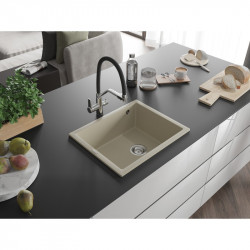 Mexen Pedro  konyhai mosogató gránit 1 medence+ pop up szifon 560 x 460 mm, beige - 6508561000-69 1 medencés 1 medencés 406959 Mexen