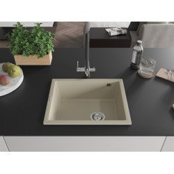 Mexen Pedro  konyhai mosogató gránit 1 medence+ pop up szifon 560 x 460 mm, beige - 6508561000-69 1 medencés