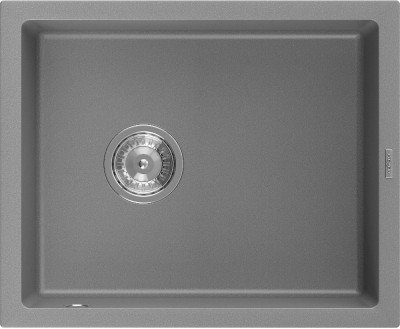 Mexen Pedro  konyhai mosogató gránit 1 medence+ pop up szifon 560 x 460 mm, szürke  - 6508561000-71 1 medencés