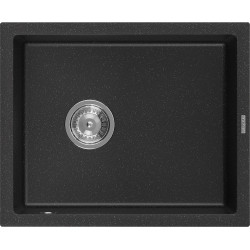 Mexen Pedro  konyhai mosogató gránit 1 medence+ pop up szifon 560 x 460 mm, fekete / króm - 6508561000-73 1 medencés 1 medencés 406959 Mexen
