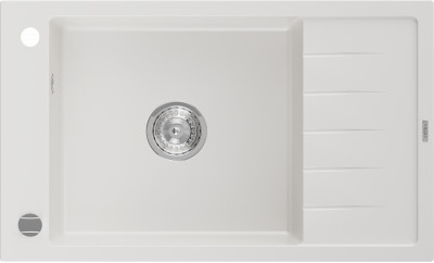 Mexen Elias  konyhai mosogató gránit 1 medence+csepegtetö+ pop up szifon  795 x 480 mm, fehér  - 6511791005-20 1 medencés