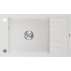 Mexen Elias  konyhai mosogató gránit 1 medence+csepegtetö+ pop up szifon  795 x 480 mm, fehér  - 6511791005-20 1 medencés 1 medencés 406959 Mexen