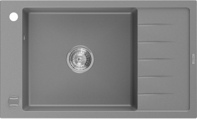 Mexen Elias  konyhai mosogató gránit 1 medence+csepegtetö+ pop up szifon  795 x 480 mm, szürke  - 6511791005-71 1 medencés