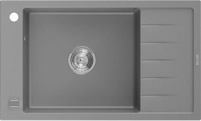Mexen Elias  konyhai mosogató gránit 1 medence+csepegtetö+ pop up szifon  795 x 480 mm, szürke  - 6511791005-71 1 medencés