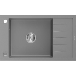Mexen Elias  konyhai mosogató gránit 1 medence+csepegtetö+ pop up szifon  795 x 480 mm, szürke  - 6511791005-71 1 medencés 1 medencés 406959 Mexen