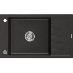 Mexen Elias  konyhai mosogató gránit 1 medence+csepegtetö+ pop up szifon  795 x 480 mm, fekete / arany - 6511791005-75 1 medencés 1 medencés 406959 Mexen