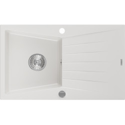 Mexen Cesar  konyhai mosogató gránit 1 medence+csepegtetö+ pop up szifon  775 x 470 mm, fehér  - 6514771010-20 1 medencés 1 medencés 406959 Mexen