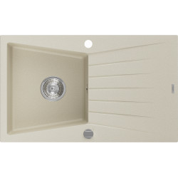 Mexen Cesar  konyhai mosogató gránit 1 medence+csepegtetö+ pop up szifon  775 x 470 mm, beige - 6514771010-69 1 medencés 1 medencés 406959 Mexen