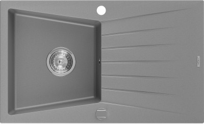 Mexen Cesar  konyhai mosogató gránit 1 medence+csepegtetö+ pop up szifon  775 x 470 mm, szürke  - 6514771010-71 1 medencés