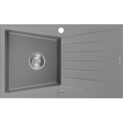 Mexen Cesar  konyhai mosogató gránit 1 medence+csepegtetö+ pop up szifon  775 x 470 mm, szürke  - 6514771010-71 1 medencés 1 medencés 406959 Mexen