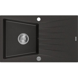 Mexen Cesar  konyhai mosogató gránit 1 medence+csepegtetö+ pop up szifon  775 x 470 mm, fekete / arany - 6514771010-75 1 medencés 1 medencés 406959 Mexen