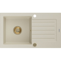 Mexen Pablo  konyhai mosogató gránit 1 medence+csepegtetö+ pop up szifon  752 x 436 mm, beige, szifon  arany  - 6510751010-69-G 1 medencés 1 medencés 406959 Mexen