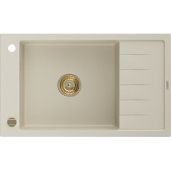 Mexen Elias  konyhai mosogató gránit 1 medence+csepegtetö+ pop up szifon  795 x 480 mm, beige, szifon  arany  - 6511791005-69-G 1 medencés 1 medencés 406959 Mexen