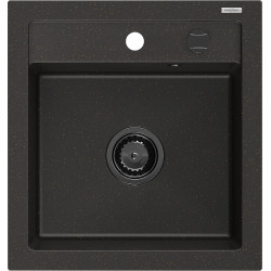Mexen Vito  konyhai mosogató gránit 1 medence+ pop up szifon 520 x 490 mm, fekete / arany, szifon  fekete  - 6503521000-75-B 1 medencés 1 medencés 406959 Mexen