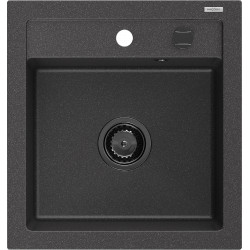 Mexen Vito  konyhai mosogató gránit 1 medence+ pop up szifon 520 x 490 mm, fekete köhatasu, szifon  fekete  - 6503521000-76-B 1 medencés 1 medencés 406959 Mexen