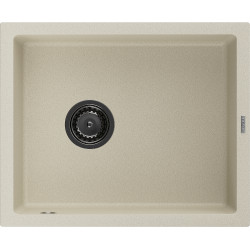Mexen Pedro  konyhai mosogató gránit 1 medence+ pop up szifon 560 x 460 mm, beige, szifon  fekete  - 6508561000-69-B 1 medencés 1 medencés 406959 Mexen
