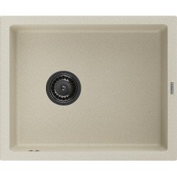 Mexen Pedro  konyhai mosogató gránit 1 medence+ pop up szifon 560 x 460 mm, beige, szifon  fekete  - 6508561000-69-B 1 medencés 1 medencés 406959 Mexen