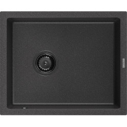 Mexen Pedro  konyhai mosogató gránit 1 medence+ pop up szifon 560 x 460 mm, fekete köhatasu, szifon  fekete  - 6508561000-76-B 1 medencés 1 medencés 406959 Mexen