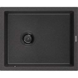 Mexen Pedro  konyhai mosogató gránit 1 medence+ pop up szifon 560 x 460 mm, fekete köhatasu, szifon  fekete  - 6508561000-76-B 1 medencés 1 medencés 406959 Mexen