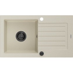 Mexen Pablo  konyhai mosogató gránit 1 medence+csepegtetö+ pop up szifon  752 x 436 mm, beige, szifon  fekete  - 6510751010-69-B 1 medencés 1 medencés 406959 Mexen