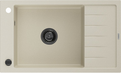 Mexen Elias  konyhai mosogató gránit 1 medence+csepegtetö+ pop up szifon  795 x 480 mm, beige, szifon  fekete  - 6511791005-69-B 1 medencés