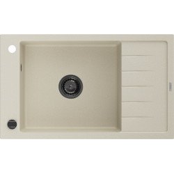 Mexen Elias  konyhai mosogató gránit 1 medence+csepegtetö+ pop up szifon  795 x 480 mm, beige, szifon  fekete  - 6511791005-69-B 1 medencés 1 medencés 406959 Mexen