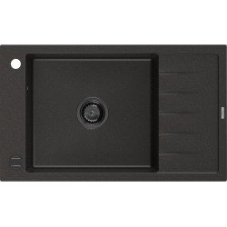 Mexen Elias  konyhai mosogató gránit 1 medence+csepegtetö+ pop up szifon  795 x 480 mm, fekete / arany, szifon  fekete  - 6511791005-75-B 1 medencés 1 medencés 406959 Mexen