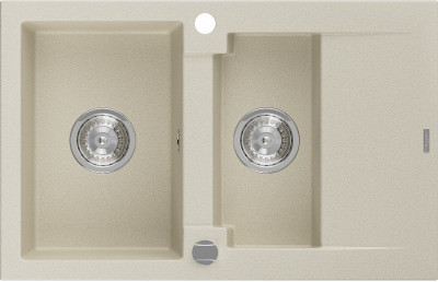 Mexen Gaspar  konyhai mosogató gránit 1,5 medence+csepegtetö+ pop up szifon  737 x 475 mm, beige - 6507731505-69 1,5 medencés